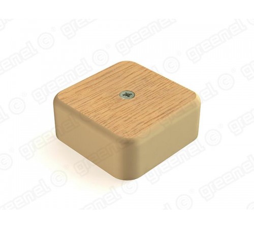 Коробка распределительная для о/п с кабель-каналом 50х50х20мм, IP40, цвет-ДУБ((4уп*48шт/192шт)  GE41205-12  GREENEL