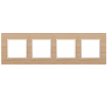 14-5304-11 Рамка на 4 поста, дерево, Эра Elegance, клён+сл.кость  Б0034588  ЭРА