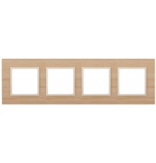 14-5304-11 Рамка на 4 поста, дерево, Эра Elegance, клён+сл.кость  Б0034588  ЭРА