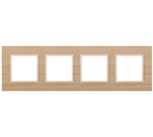 14-5304-11 Рамка на 4 поста, дерево, Эра Elegance, клён+сл.кость  Б0034588  ЭРА