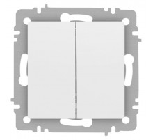 Переключатель Intro Accent 6-107-01М двойной, 10А-250В, IP20, СУ, AL/CU, белый матовый  Б0063556  Intro