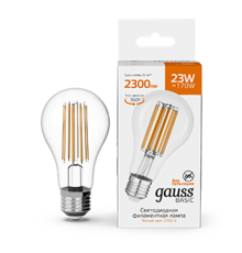Лампа светодиодная   Basic Filament А70 23W 2300lm 2700К Е27 LED 1/10/40  40712132  Gauss