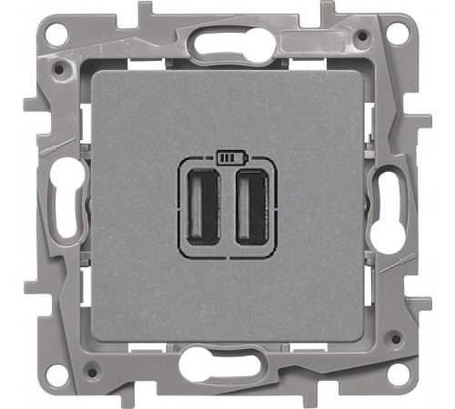 Зарядное устройство USB тип А / тип С - Legrand Etika - 3000мА 15Вт - алюминий  672436  Legrand