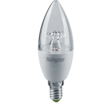 Лампа светодиодная LED 7Вт Е14 230В 4000К NLL-C37-7-230-4K-E14-CL свеча прозрачная  71853  Navigator