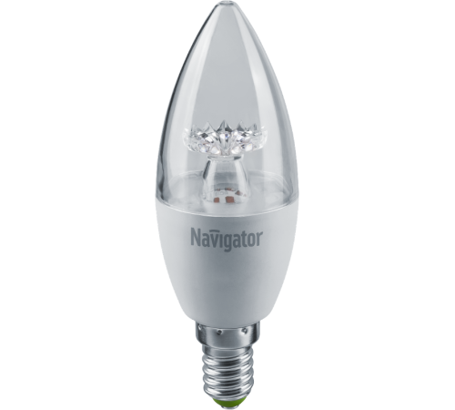 Лампа светодиодная LED 7Вт Е14 230В 4000К NLL-C37-7-230-4K-E14-CL свеча прозрачная  71853  Navigator