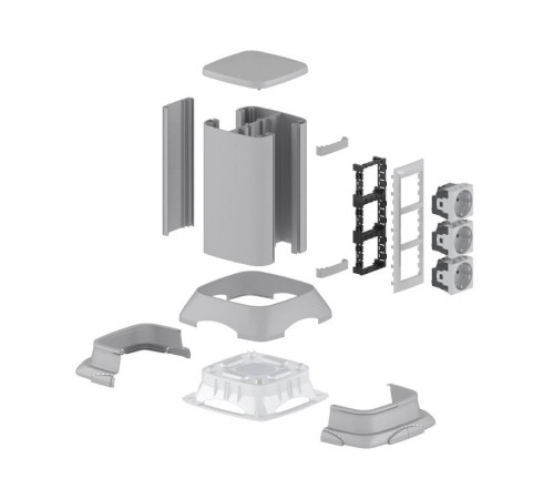 Миниколонна алюминиевая, 0.25м, цвет серый муар, RAL 9006  19524  DKC