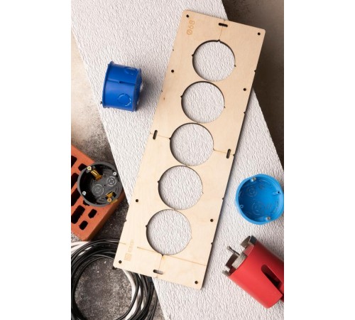 Шаблон для подрозетников c 5 отв. диам. 68 мм EKF Expert  sh-d68-5  EKF