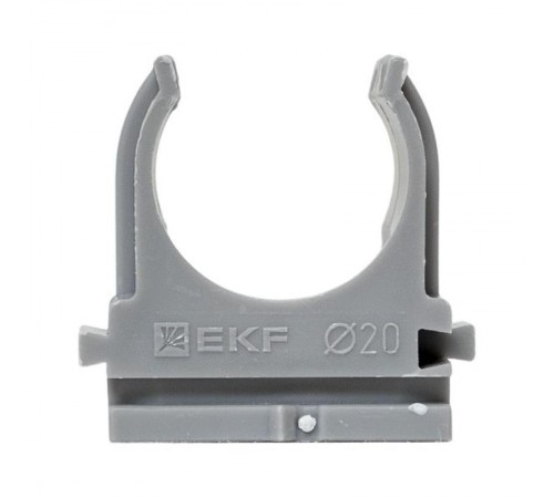 Крепеж-клипса для ручного монтажа d20 мм (10 шт) серая -Plast derj-z-20sn-r  EKF