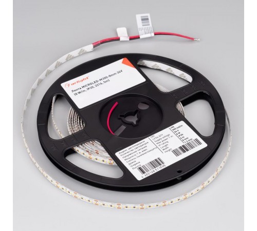 Лента светодиодная MICROLED-M300-8mm 24V Warm3000 (8 W/m, IP20, 2216, 5m) (arlight, Открытый)  023559(2)  Arlight