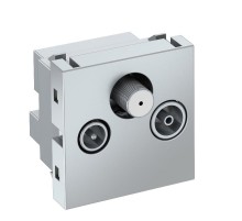 Антенная розетка TB+радио+спутник Modul45 45x45 мм (серебристый) (ANT-3SD AL1)  6105286  OBO Bettermann