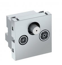 Антенная розетка TB+радио+спутник Modul45 45x45 мм (серебристый) (ANT-3SD AL1)  6105286  OBO Bettermann