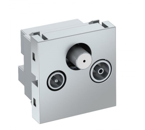 Антенная розетка TB+радио+спутник Modul45 45x45 мм (серебристый) (ANT-3SD AL1)  6105286  OBO Bettermann