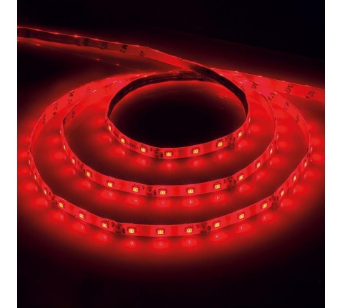 Лента светодиодная LS603/ 60SMD(2835)/m 4.8Вт/м 12V 5000*8*1.22мм красный  27672  FERON