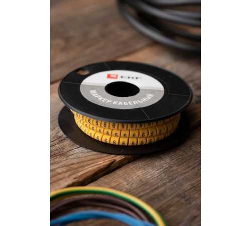 Маркер-кабельный 6,0кв.мм "6" (500шт.) (ЕС-3) EKF PROxima  plc-KM-6-6  EKF