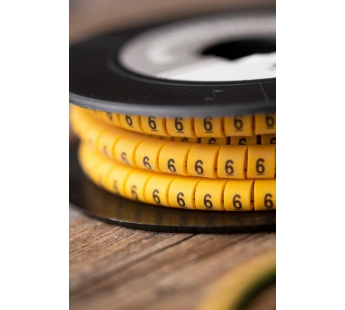 Маркер-кабельный 6,0кв.мм "6" (500шт.) (ЕС-3) EKF PROxima  plc-KM-6-6  EKF