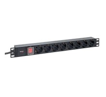 Блок розеток PDU TERACOM PRO 19" 1U 16А/250В 8 розеток Schuko 2 метра сечение 3x1,5 мм2  TRP-HPD-LSP-16A-8SH-2MSH  EKF