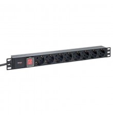 Блок розеток PDU TERACOM PRO 19" 1U 16А/250В 8 розеток Schuko 2 метра сечение 3x1,5 мм2  TRP-HPD-LSP-16A-8SH-2MSH  EKF