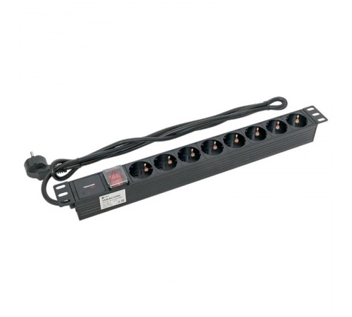 Блок розеток PDU TERACOM PRO 19" 1U 16А/250В 8 розеток Schuko 2 метра сечение 3x1,5 мм2  TRP-HPD-LSP-16A-8SH-2MSH  EKF