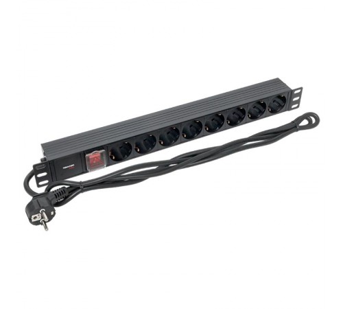 Блок розеток PDU TERACOM PRO 19" 1U 16А/250В 8 розеток Schuko 2 метра сечение 3x1,5 мм2  TRP-HPD-LSP-16A-8SH-2MSH  EKF