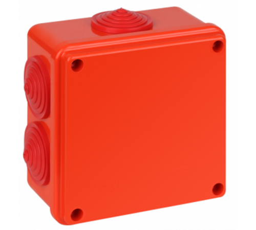 Коробка распределительная Тусо для о/п, 100х100х50мм не распр.горение HF 6вводов, IP54 керам.клеммник на 3 пол до 10 мм2