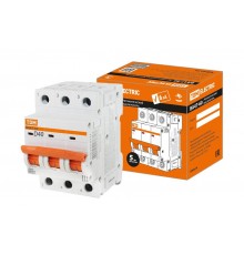 Выключатель автоматический трехполюсный ВА47-60 3Р 40А 6кА х-ка D  SQ0223-0177  TDM