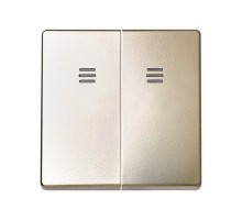 Клавиша двойная для выключателя с голубой подсветкой цвета шампань S82  8202025-034  Simon