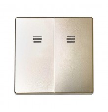 Клавиша двойная для выключателя с голубой подсветкой цвета шампань S82  8202025-034  Simon