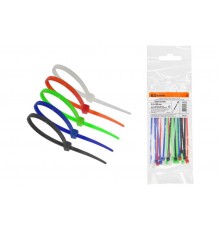 Хомуты 2,5х100 цветные набор  5 цветов (черный, белый, красный, синий, зеленый) (25 штук)  SQ0515-0358  TDM