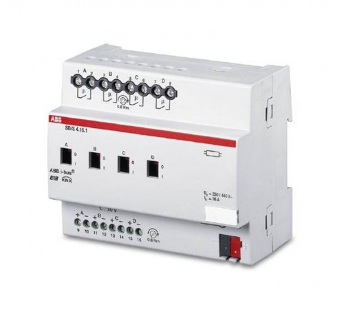 SD/S 4.16.1 Светорегулятор для ЭПРА 1-10В, 4 канала, 16А, MDRC  2CDG110080R0011  ABB