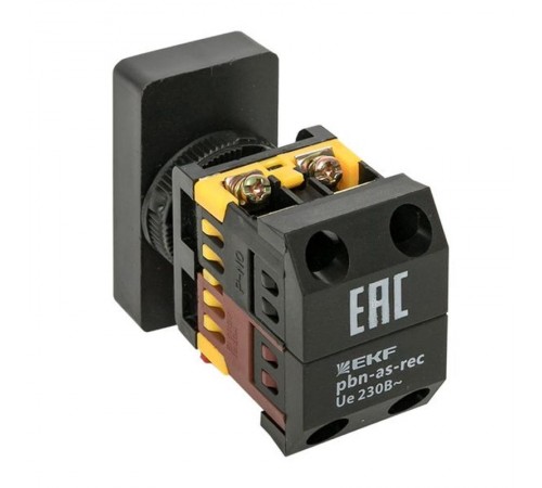 Кнопка AS-22N "Пуск-Стоп" прямоугольная 220В NO+NC EKF PROxima  pbn-as-rec  EKF