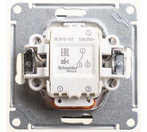 W59 Черный бархат Переключатель 1-клавишный с подсветкой 10АХ  VS610-157-6-86  SE