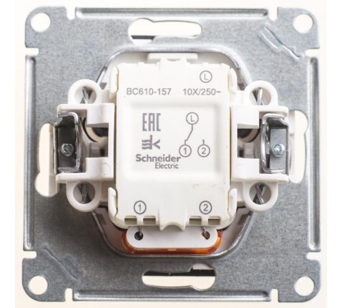 W59 Черный бархат Переключатель 1-клавишный с подсветкой 10АХ  VS610-157-6-86  SE