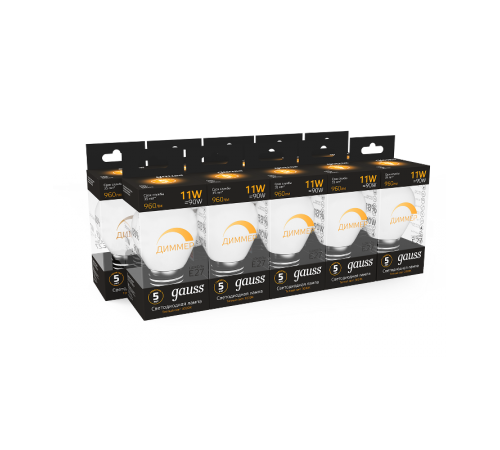Лампа светодиодная LED 11Вт E27 220В 3000К A60, диммируемая  102502111-D  Gauss