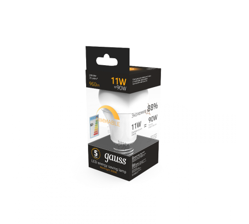 Лампа светодиодная LED 11Вт E27 220В 3000К A60, диммируемая  102502111-D  Gauss