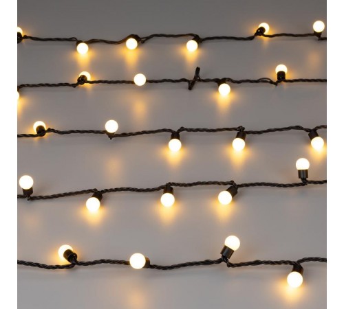 Светодиодная гирлянда ARD-BALL-CLASSIC-D17.5-10000-BLACK-100LED WARM (230V, 7W)  025584  Arlight