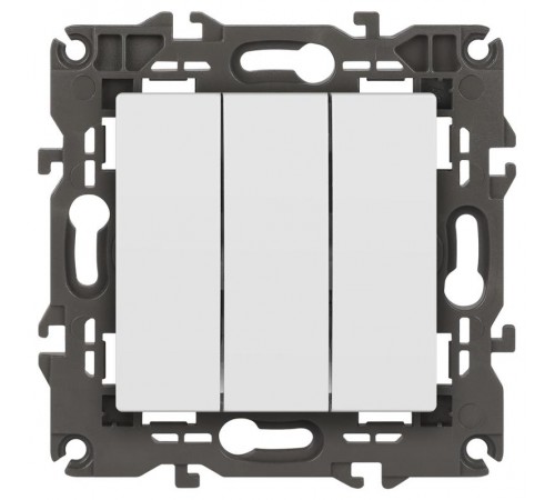 14-1107-01 Выключатель 3-клавишный, 10АХ-250В, IP20, Эра Elegance, белый  Б0034249  ЭРА