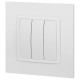 14-1107-01 Выключатель 3-клавишный, 10АХ-250В, IP20, Эра Elegance, белый  Б0034249  ЭРА