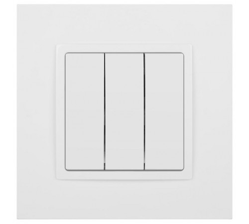 14-1107-01 Выключатель 3-клавишный, 10АХ-250В, IP20, Эра Elegance, белый  Б0034249  ЭРА