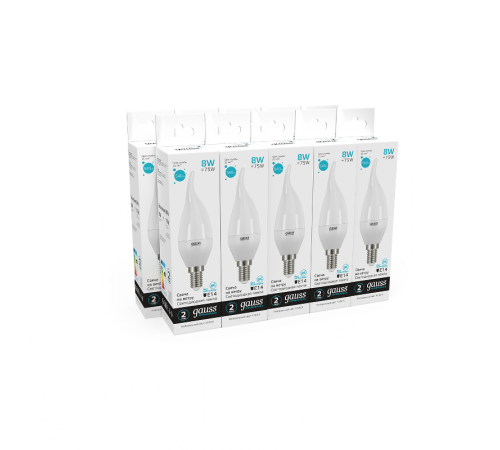 Лампа светодиодная LED 8Вт E14 220В 4100К Elementary свеча на ветру  34128  Gauss