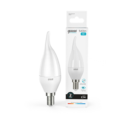 Лампа светодиодная LED 8Вт E14 220В 4100К Elementary свеча на ветру  34128  Gauss