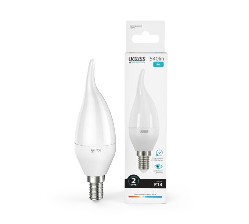 Лампа светодиодная LED 8Вт E14 220В 4100К Elementary свеча на ветру  34128  Gauss
