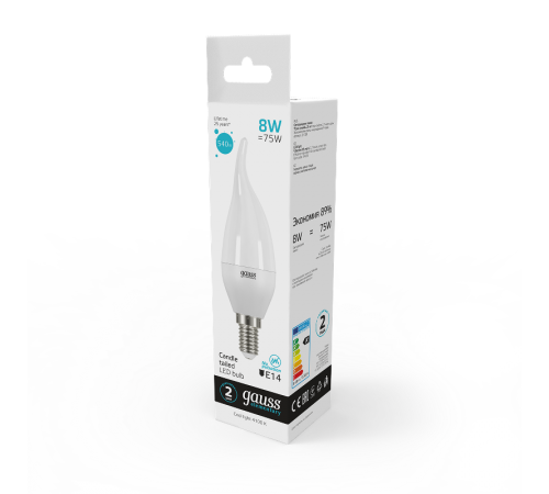 Лампа светодиодная LED 8Вт E14 220В 4100К Elementary свеча на ветру  34128  Gauss