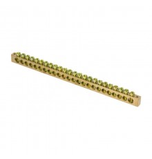 Шина PEN "ноль-земля" (8х12мм) 24 отверстия латунь крепеж по краям EKF PROxima  sn0-125-24-k  EKF