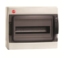 Щиток настенный с дверцей 12модулей IP65, серый с клеммным блоком 1х87512 и замком  85912  DKC