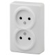 Розетка 11-2202-01  2х2P, 16АХ-250В, ОУ, Эксперт, Белый (18/180/2880) Б0020682  ЭРА