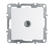 PST00-9108-01 Розетка телевизионная 1-местная, 75 Ом (механизм), 5-862МГц, серия Эрна, белый  39315  STEKKER