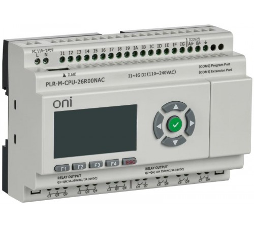 Микро ПЛК PLR-M. CPU DI16/DO10 230В AC  PLR-M-CPU-26R00NAC  ONI