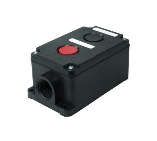 ПКЕ 222-2 У2, 10А, 660В, 2 элемента, чёрный и красный цилиндр, накладной, IP54, пост управления (ЭТ)  ET519076  Электротехник