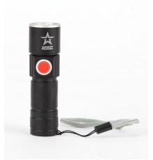 Фонарь универсальный 1хLED аккумулятор Li MA-601 Циркон  3Вт, регулируемый фокус, 3 режима, USB  Б0030191  АРМИЯ РОССИИ