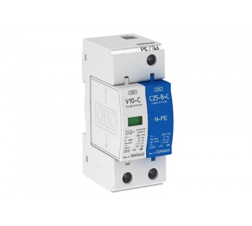 Устройства защиты от импульсных перенапряжений УЗИП для силовых сетей 1+NPE (Класс II+III), 280 В (V10-C 1+NPE-280)  5093418  OBO Bettermann